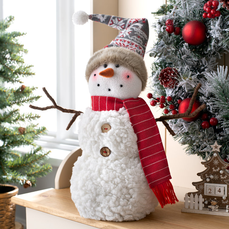 The Seasonal Aisle Standing Christmas Snowman Figurine with Twig Arms & Reviews Wayfair.co.uk